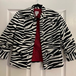 Ladies, CHICO Brand Zebra Jacket Size 0.